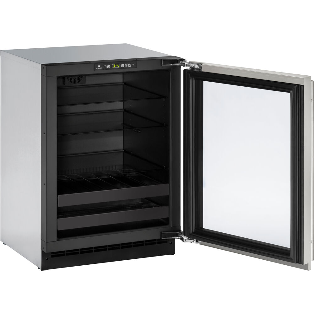 24-In. 2000 Series Integrated Solid Door Beverage Center with Reversible Door Hinge