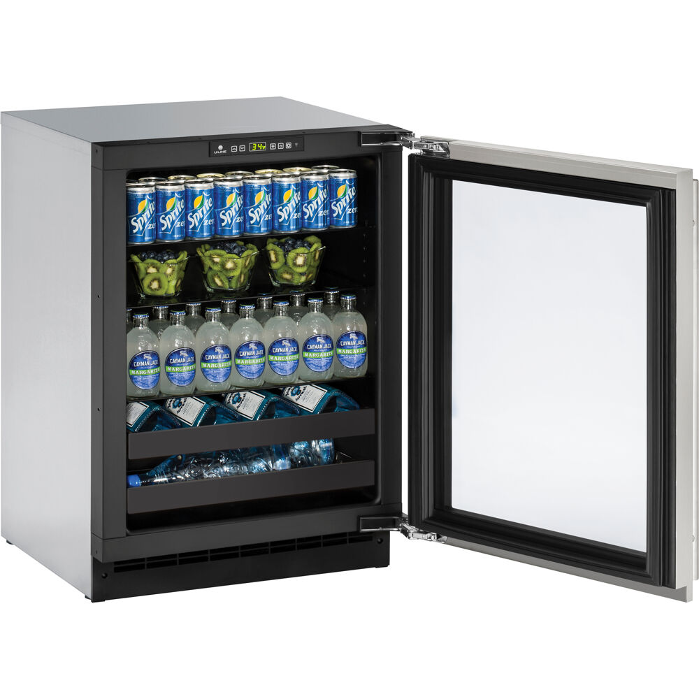 24-In. 2000 Series Integrated Solid Door Beverage Center with Reversible Door Hinge