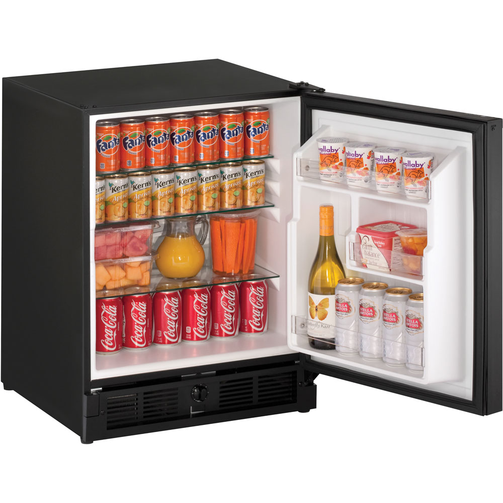 21-In. Black Solid Door Refrigerator with Field-Reversible Hinge