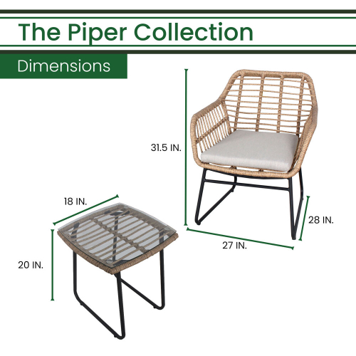 Hanover PIPER3PC-GRY - 2