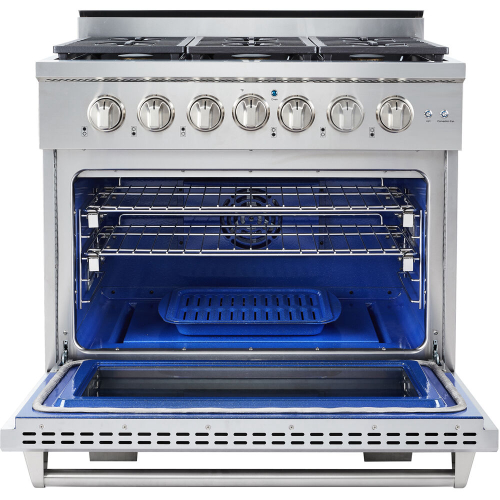 36-In. Culinary Series Professional Style Gas Range in Stainless Steel INSIDE