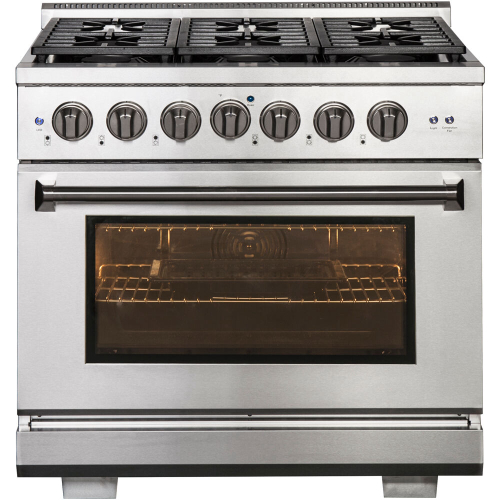 36-In. Culinary Series Professional Style Gas and Electric Dual Fuel Range, Stainless Steel IMAGE