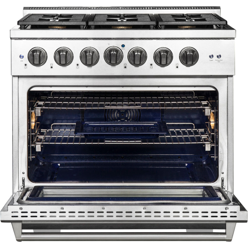 36-In. Culinary Series Professional Style Gas and Electric Dual Fuel Range, Stainless Steel IMAGE