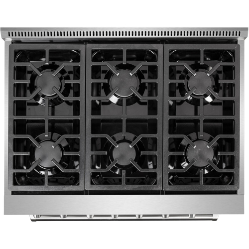 36-In. Culinary Series Professional Style LP Gas and Electric Dual Fuel Range, Stainless Steel IMAGE